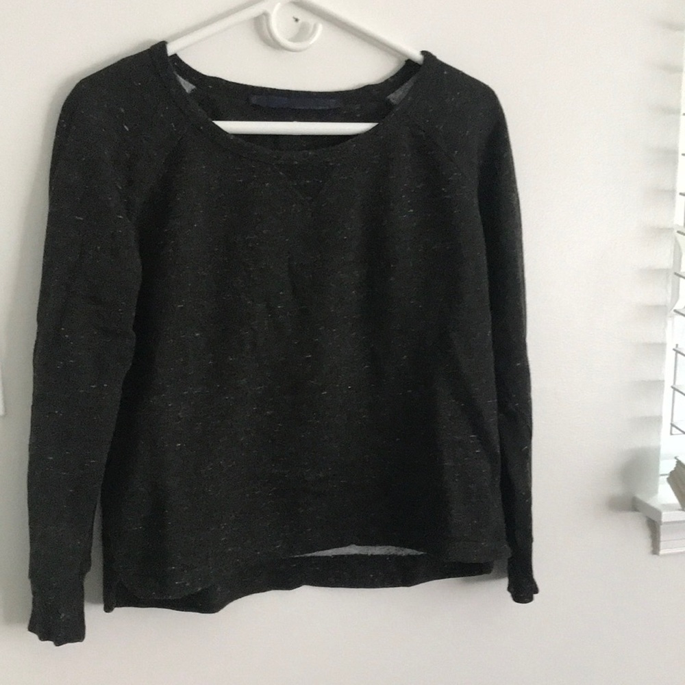 ZARA WOMAN crew neck SWEATSHIRT - black Heather - SIZE MEDIUM